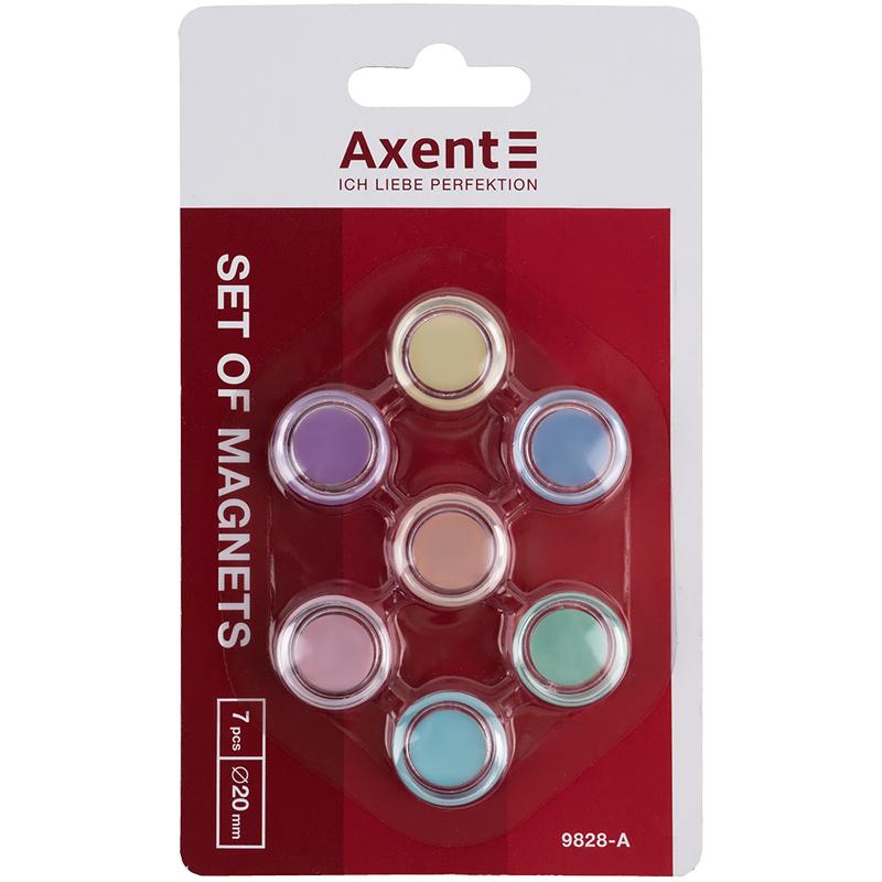 Набір магнітів Pastelini Axent 9828-А, 20 мм, 7 штук